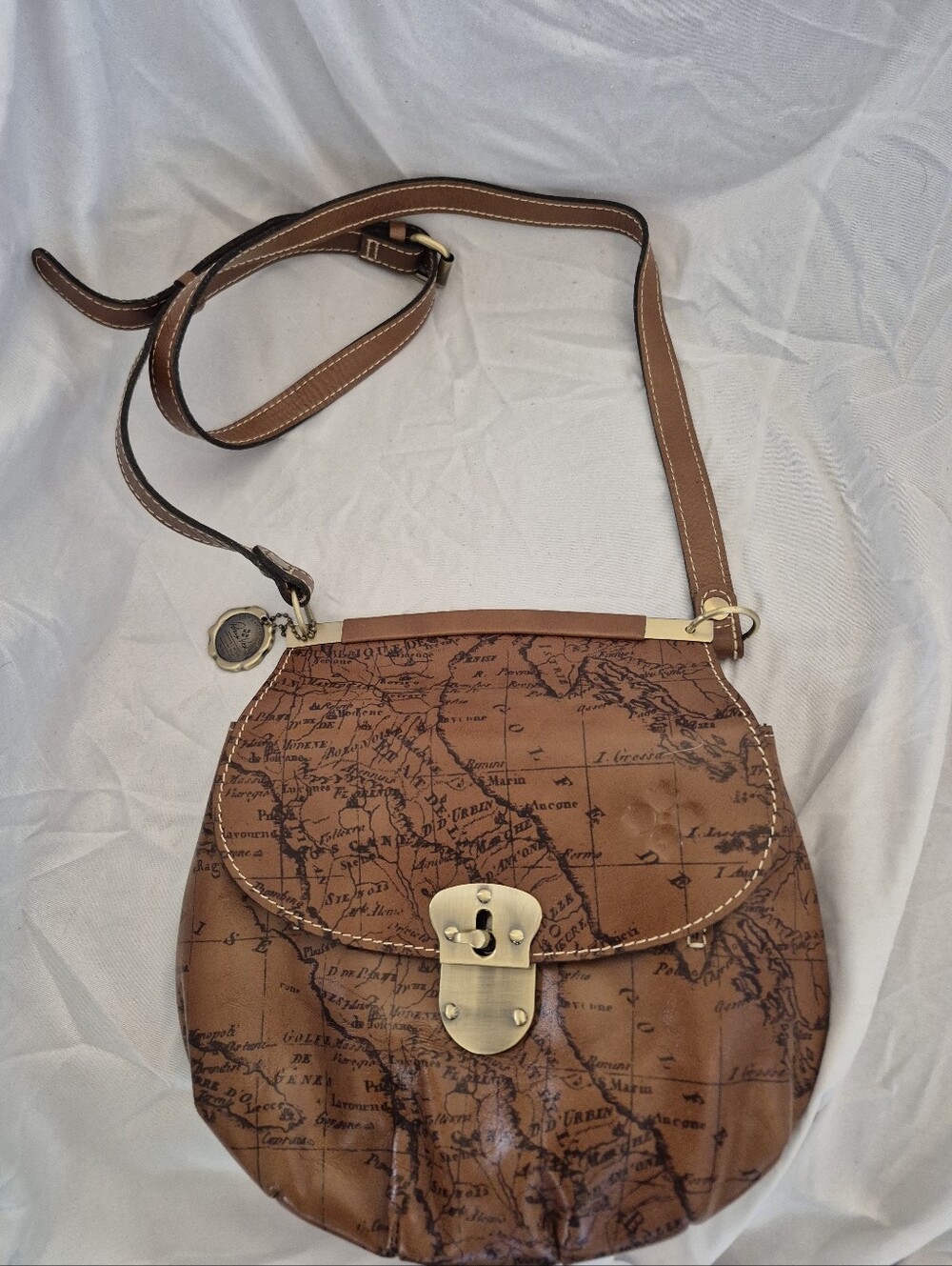 Classic Patricia Nash Vintage Map-Print Brown Crossbody Bag - SIGNATURE BAG